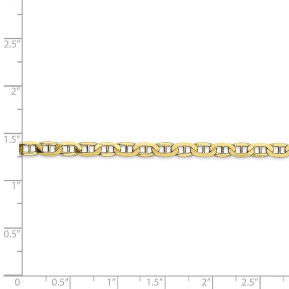 10k Yellow Gold 3.75mm Solid Concave Anchor Chain Necklace, 18 Inch